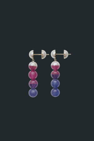Sectional Pearl Earrings - Assorted Gems