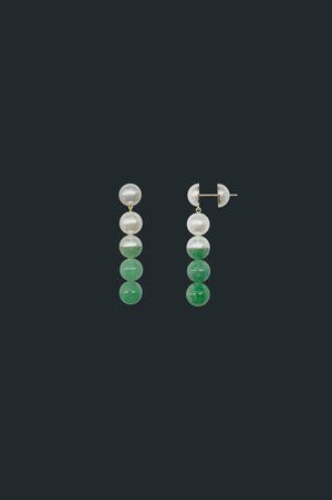 Sectional Pearl Earrings - Jade