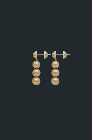 Sectional Pearl Earrings - Golden Pearl
