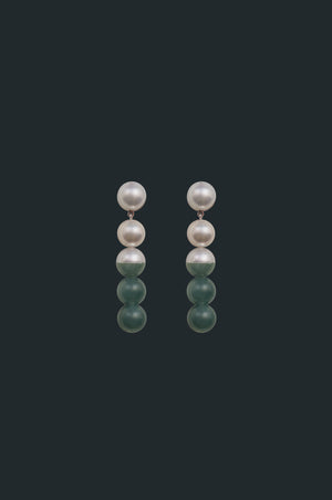 Sectional Pearl Earrings - Guatemalan Jade