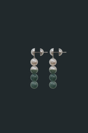 Sectional Pearl Earrings - Guatemalan Jade