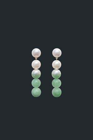 Sectional Pearl Earrings - Jade
