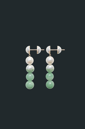Sectional Pearl Earrings - Jade