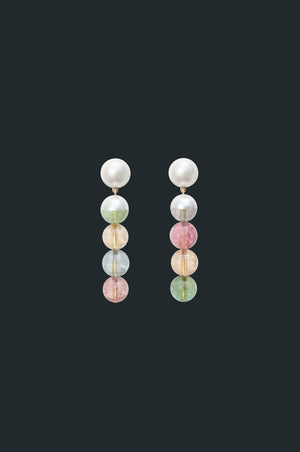 Sectional Earring - Mix Tourmaline