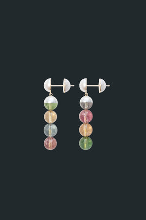 Sectional Earring - Mix Tourmaline