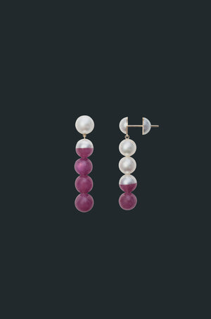Sectional Earring - Pink Sapphire