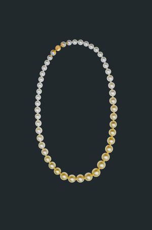 Sectional Pearl Necklace - Golden Pearl