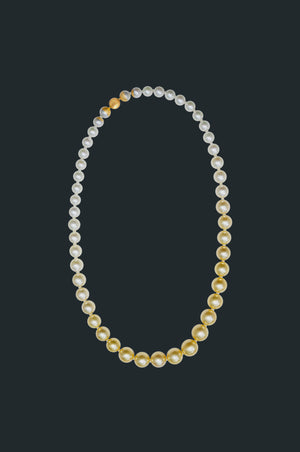 Sectional Pearl Necklace - Golden Pearl
