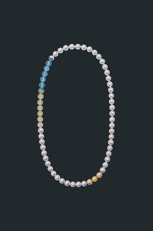 Sectional Pearl Necklace - Assorted Gems