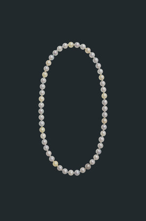 Sectional Pearl Necklace  - Multi Colour Pearls