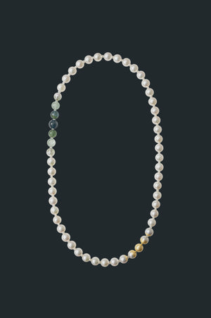 Sectional Pearl Necklace - Tourmaline
