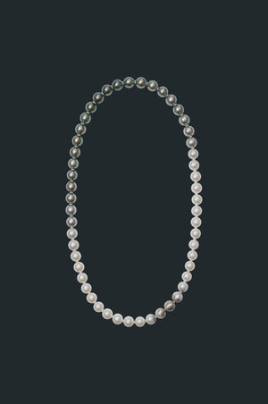 Sectional Pearl Necklace - Black Pearls