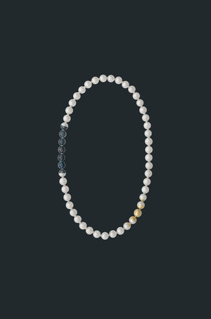 Sectional Pearl Necklace - London Blue Topaz