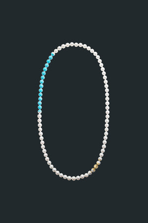 Sectional Pearl Necklace - Turquoise