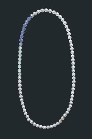Sectional Pearl Necklace - Assorted Gems