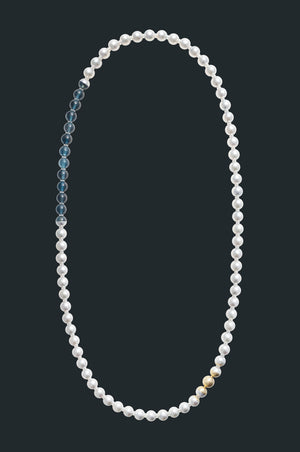 Sectional Pearl Necklace - London Blue Topaz