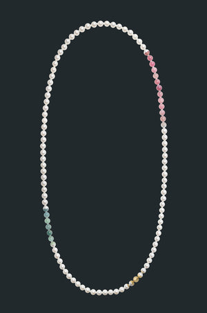 Sectional Pearl Necklace - Mix Tourmaline