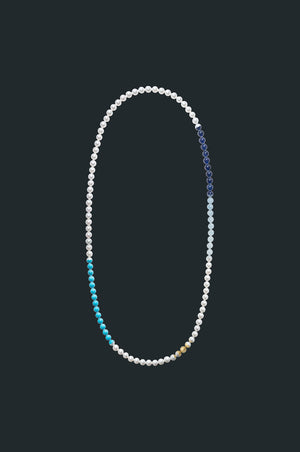 Sectional Pearl Necklace - Assorted Gems