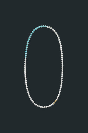 Sectional Pearl Necklace - Turquoise