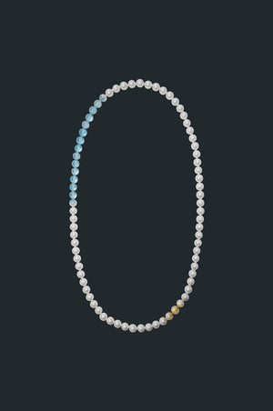 Sectional Pearl Necklace - Blue Topaz