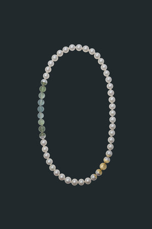 Sectional Pearl Necklace - Tourmaline