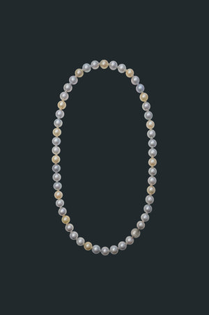 Sectional Pearl Necklace - Multi Color Pearls