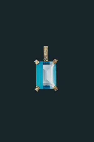 Fused Gems - Rectangle Bold Necklace Pendant Top