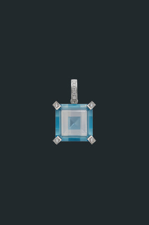 Fused Gems - Square Bold Necklace Pendant Top