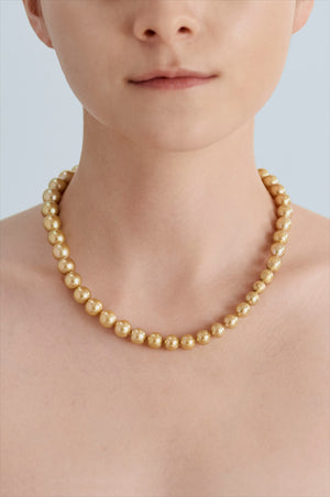 Golden & Faux Pearl Necklace